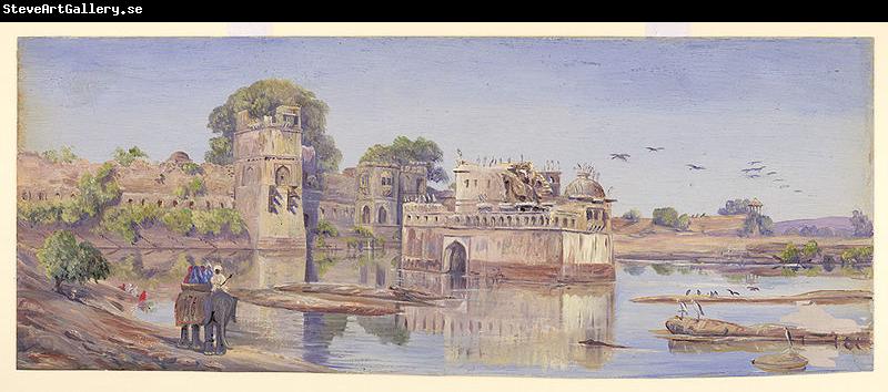 Marianne North palace in the fort in the midst of the tank